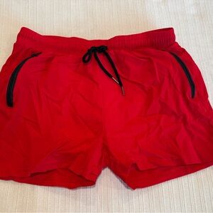 Men’s Red Swim Trunks, size large